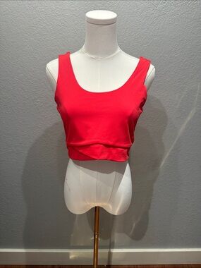 Salt Project Cherry Red Scoop Neck Crop Bra/Tank - Women